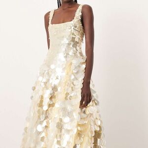 ASOS Shimmering Silver and Cream Sequin Gown